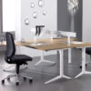 Stylish Office Desks with walnut top and white legs