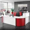 Come In Reception Desk in White and Red finish