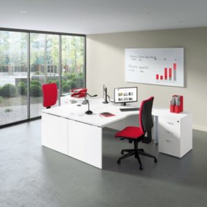 Office desking with Panel Legs
