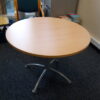 Round Catering Table with Beech Top and Aluminium Grey Frame