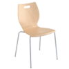 Canteen Chairs with Easy Clean Varnished Wooden Seat