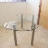 Glass Desks Kidney Shaped with Clear Glass Top