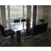 Glass Conference Table with Cantilever Chairs