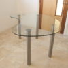 Clear Glass Desk with Curved Top