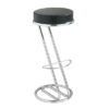 Office Bar Stools with Black Faux Leather Seat