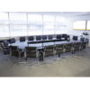 Racetrack Meeting Table in Black Glass with Chairs