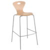 High Canteen Chair Wooden Shell and chrome legs