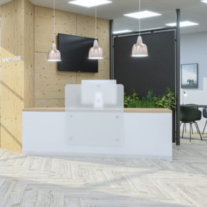 Office Reception Desk with Frosted Upstand