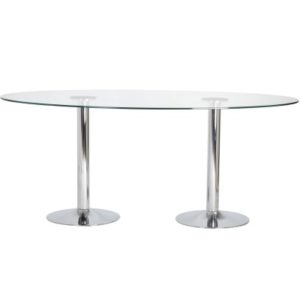 Oval Glass Meeting Table