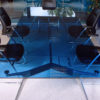 Sky Glass Meeting table in clear blue glass