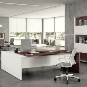 Taste Executive Desk in wenge and white