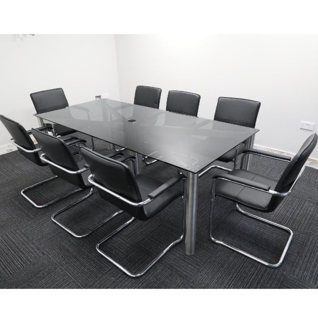 Grey Glass Boardroom Table