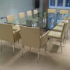 Large Modern Glass Boardroom Table with Chairs