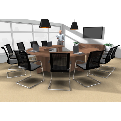 10-seater U-Shaped Meeting Table with Panel Leg