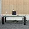 Glass Executive Desk with Black Legs