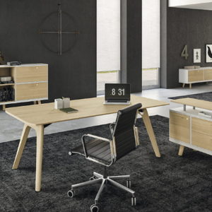 Modern Executive Desks in Light Oak
