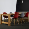 Wooden Meeting Table with fabric chairs