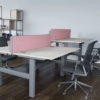 height adjustable desk with dividers