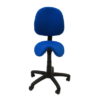 blue saddle stool with back