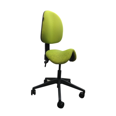 green saddle stool chair
