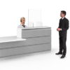 Clear barrier on top of Reception Counter