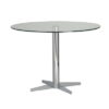 Glass Circular Meeting Table with Chrome Base