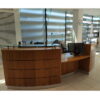 Glass Screens on Curved Reception Desk