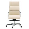 Faux Leather Office Chair in White with Chrome Frame