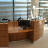 Clear Screens on Wood Reception Counter