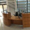 Curved Reception Desk with Clear Screens
