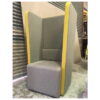 Acoustic Soft Chair in Grey and Yellow Fabric