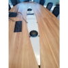 Large Meeting Table in Amber Walnut Finish with cable management