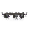 Large Meeting Table in dark wood with chairs